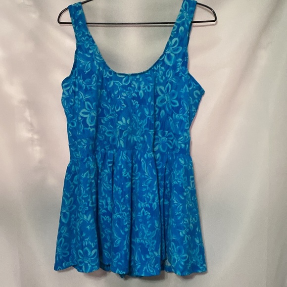 MAXINE  WO SIZE 24W ONE PIECE BATHING SUIT BLUE TROPICAL FLORAL PRINT CLEAN - Picture 9 of 10